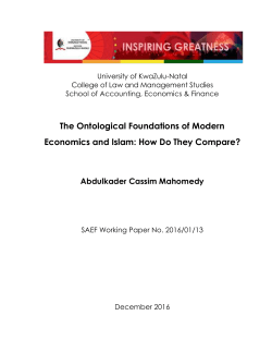 SAEF - The Ontological Foundations of Modern Economics and