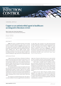 Copper as an antimicrobial agent in healthcare: an integrative