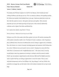 M210 &ndash; Business Strategy Final Exam Booklet Name: Shazeeye