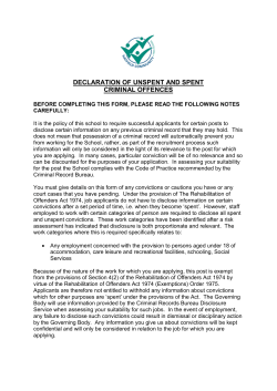 declaration of unspent and spent criminal offences
