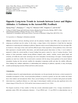 Opposite Long-term Trends in Aerosols between Lower and Higher
