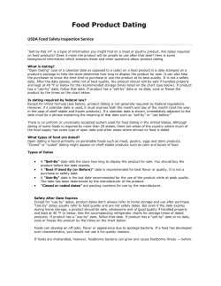 Food Product Dating &ndash; Use By vs. Sell By vs. Best Buy Dates