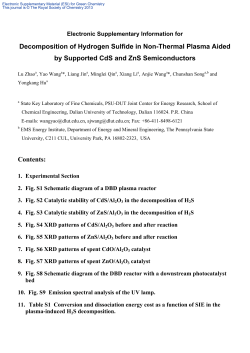 Decomposition of Hydrogen Sulfide in Non