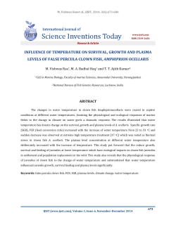 INFLUENCE OF TEMPERATURE ON SURVIVAL, GROWTH AND