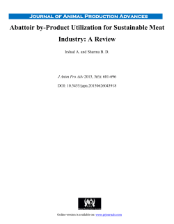 Abattoir by-Product Utilization for Sustainable