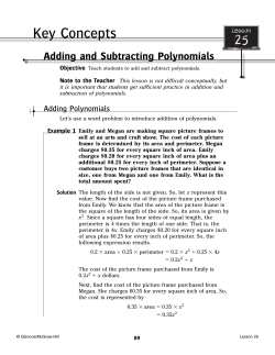 Adding and Subtracting Polynomials