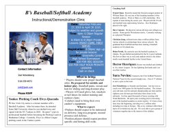 B`s Baseball/Softball Academy - Greenville Central School District