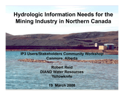 Hydrologic Information Needs for the Mining Industry in Northern