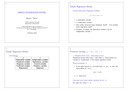 SIMPLE REGRESSION MODEL