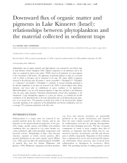 Downward flux of organic matter and pigments in Lake Kinneret