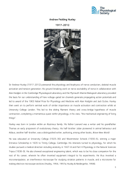 Sir Andrew Huxley - Physiological Society