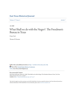 The Freedmen`s Bureau in Texas