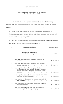 Amendment of Fifteenth Schedule