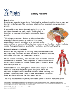Dietary Proteins - Patient Education Institute