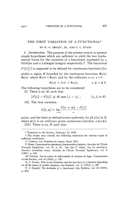 427 THE FIRST VARIATION OF A FUNCTIONAL* 1. Introduction