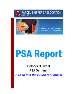 PSA Report - Parcel Shippers Association