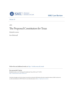The Proposed Constitution for Texas