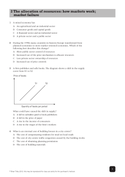 2 The allocation of resources - Liceo Ginnasio Statale «Virgilio