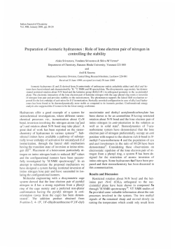 Preparation of isomeric hydrazones : Role of lone electron pair of
