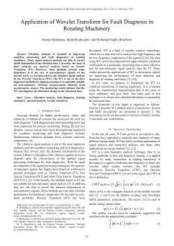 Application of Wavelet Transform for Fault Diagnosis in