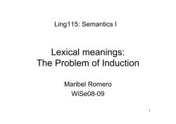Lexical meanings: The Problem of Induction