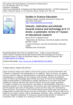 Interest, motivation and attitude towards science and technology at K