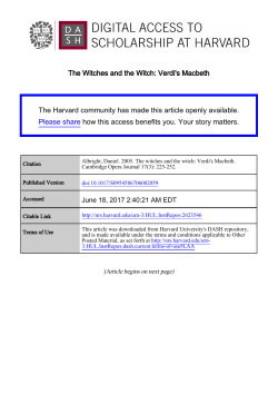 The witches and the witch: Verdi`s Macbeth