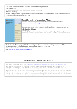 Privatization of Force and Mercenaries