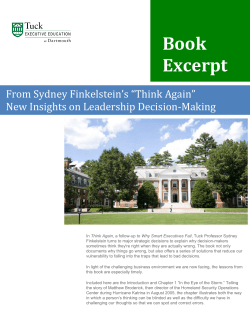 Book Excerpt - Tuck Executive Education at Dartmouth
