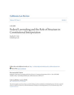 Federal Lawmaking and the Role of Structure in Constitutional