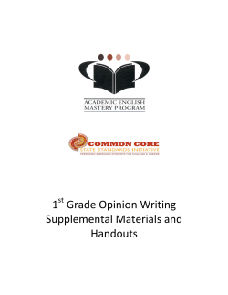 MELD Opinion Writing Lesson Handouts