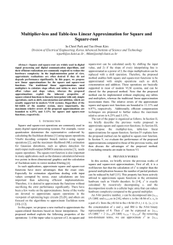 Multiplier-less and Table-less Linear Approximation for Square and