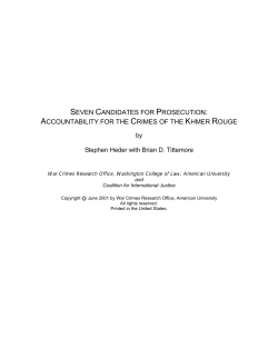 Accountability for the Crimes of the Khmer Rouge