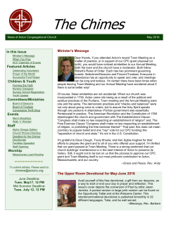May Chimes 2016 - Acton Congregational Church