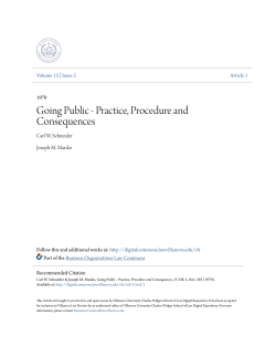 Going Public - Practice, Procedure and