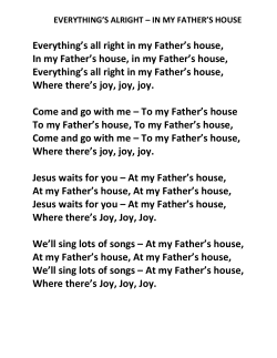 everything`s alright &ndash; in my father`s house