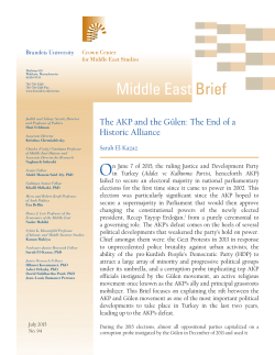 The AKP and the G&uuml;len: The End of a Historic Alliance