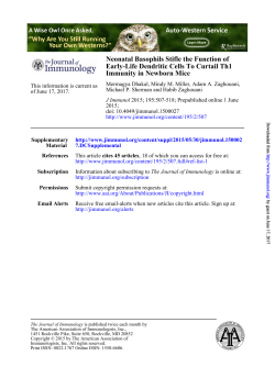 Immunity in Newborn Mice Early-Life Dendritic Cells To Curtail Th1