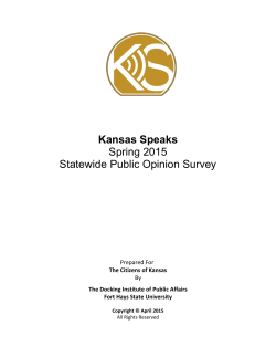 Kansas Speaks Spring 2015 Statewide Public Opinion Survey
