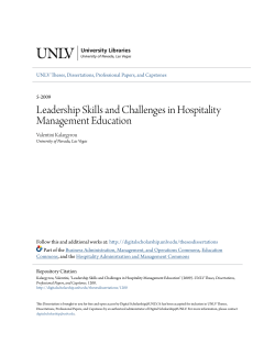 Leadership Skills and Challenges in Hospitality Management