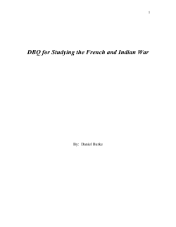 DBQ for Studying the French and Indian War