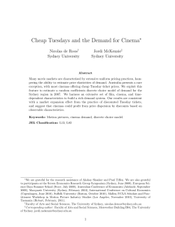 Cheap Tuesdays and the Demand for Cinema