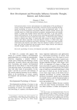 How Development and Personality Influence Scientific