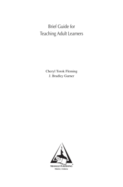 Brief Guide for Teaching Adult Learners
