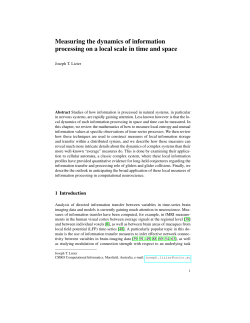 Measuring the dynamics of information processing on a local scale