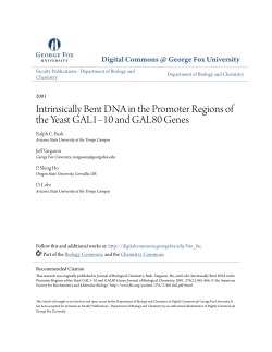Intrinsically Bent DNA in the Promoter Regions of the Yeast GAL1