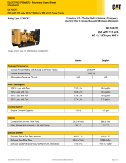 C9 ACERT 250 ekW/ 313 kVA 60 Hz/ 1800 rpm/ 480 V ELECTRIC