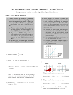 Unit #9 - Definite Integral Properties, Fundamental Theorem of