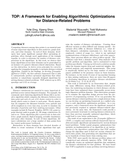 A Framework for Enabling Algorithmic Optimizations for Distance