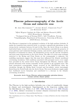 Pliocene palaeoceanography of the Arctic Ocean and subarctic seas